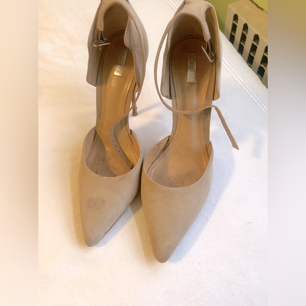 Schutz Suede D’Orsay Pointed Toe Heels